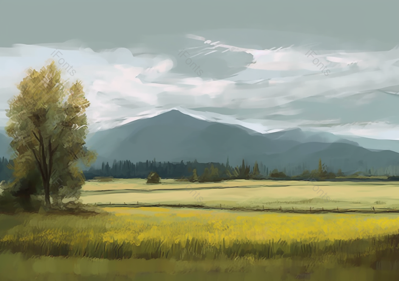 绿色大草原的手绘背景,插画/手绘图,插画/手绘图库,插画/手绘图下载,插画/手绘